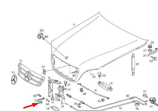 new mercedes-benz ml w163 engine hood release handle a1638870227 original