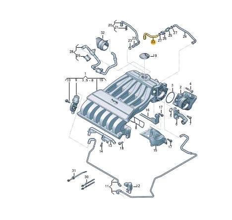 NEW VOLKSWAGEN TOUAREG 7L INTAKE MANIFOLD CONNECTING HOSE 7L6133366G