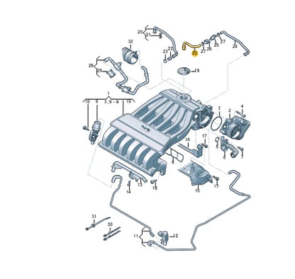 NEW VOLKSWAGEN TOUAREG 7L INTAKE MANIFOLD CONNECTING HOSE 7L6133366G