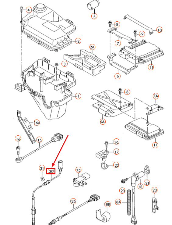 new audi a6 c6 exhaust gas temperature sender 038906088a original
