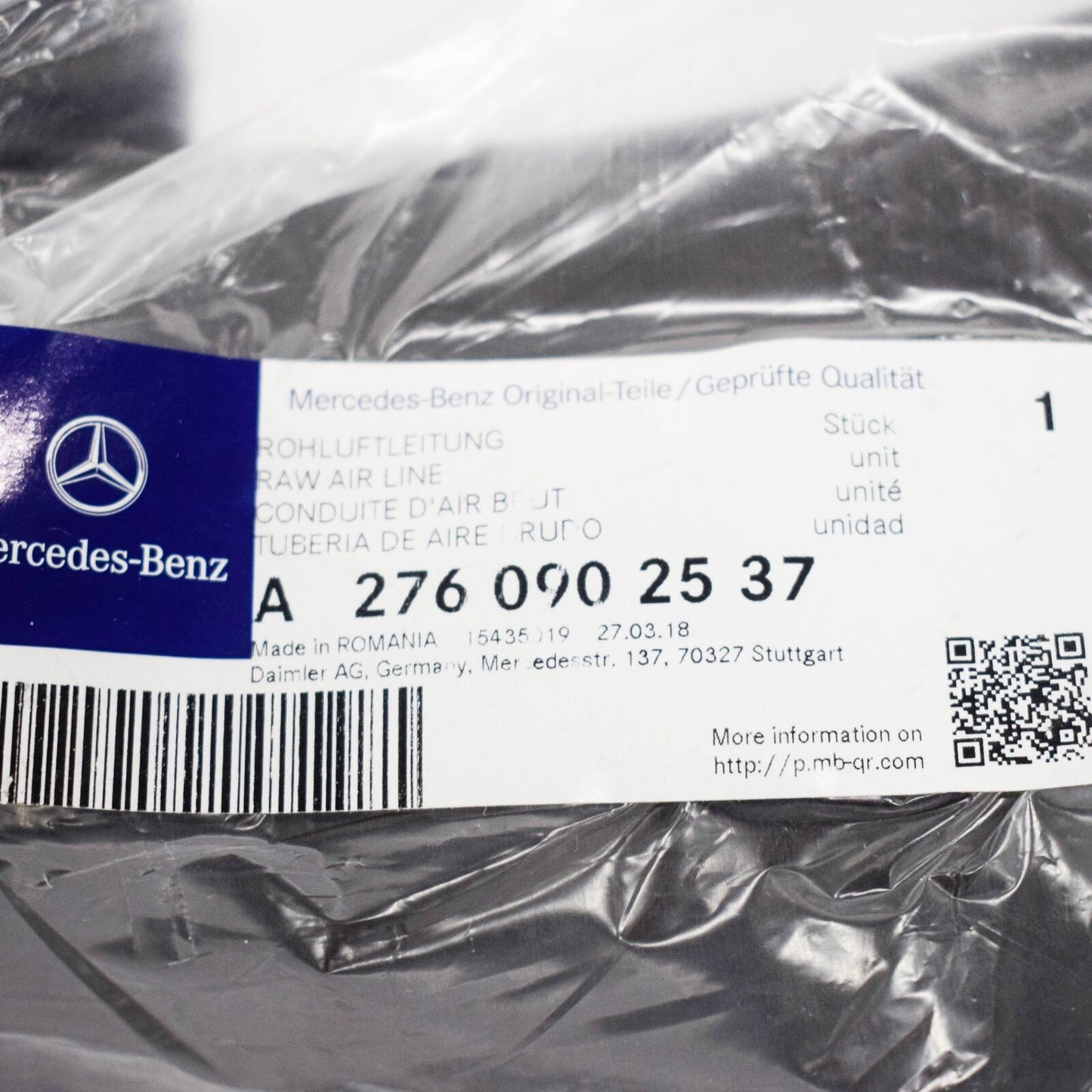 NEW MERCEDES-BENZ GLC X253 AIR GUIDE A2760902537 ORIGINAL