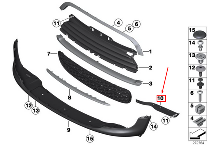 new mini clubman r55 front left air deflector 51117250779 7250779 original