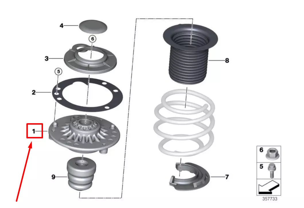 NEW BMW X2 F39 FRONT STRUT MOUNT GUIDE SUPPORT 31336892617 6892617 ORIGINAL