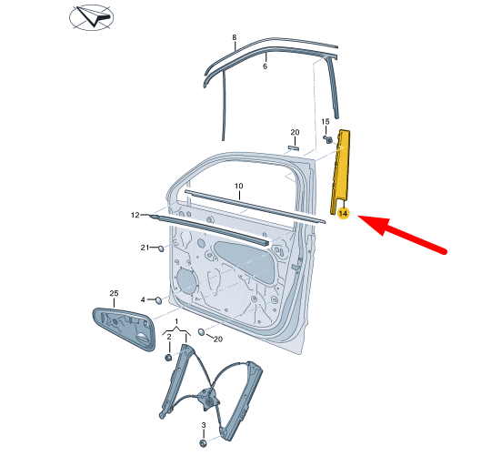 NEW VW TIGUAN AD MK2 FRONT LEFT DOOR WINDOW FRAME TRIM 5NA837901C041 ORIGINAL