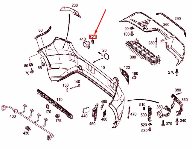 NEW MERCEDES-BENZ A W176 REAR PARKTRONIC SENSOR SPACER RING A2215420051 ORIGINAL