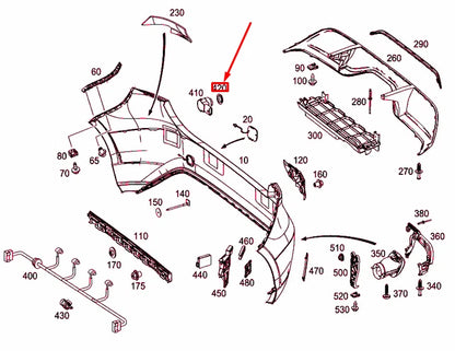 NEW MERCEDES-BENZ A W176 REAR PARKTRONIC SENSOR SPACER RING A2215420051 ORIGINAL