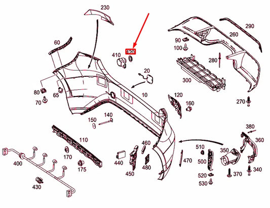 NEW MERCEDES-BENZ A W176 REAR PARKTRONIC SENSOR SPACER RING A2215420051 ORIGINAL