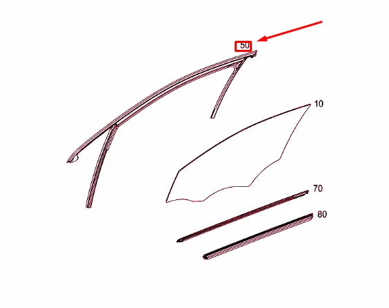 NEW MERCEDES-BENZ A W176 FRONT RIGHT DOOR WINDOW GUIDE RAIL A1767251200 ORIGINAL