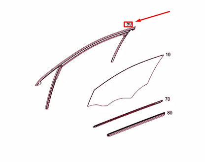 NEW MERCEDES-BENZ A W176 FRONT RIGHT DOOR WINDOW GUIDE RAIL A1767251200 ORIGINAL