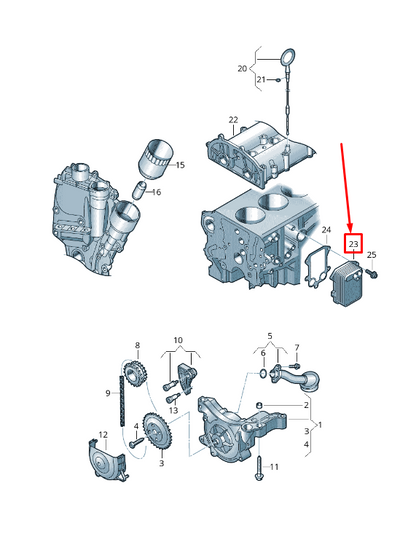 new vw golf vi 5k mk6 engine oil cooler 03c117021j original
