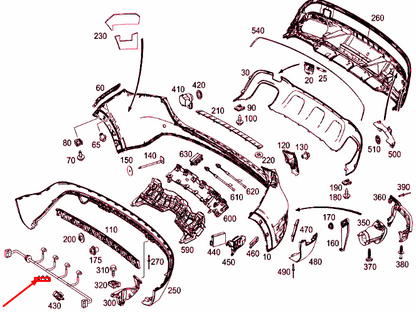 NEW MB GLA X156 REAR BUMPER PARKTRONIC SYSTEM WIRING HARNESS A1565401802