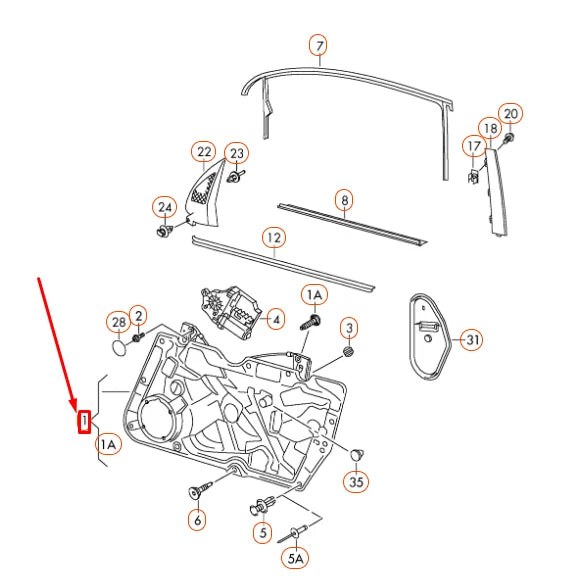 NEW VOLKSWAGEN GOLF MK6 FRONT LEFT DOOR WINDOW REGULATOR 5K0837461D ORIGINAL