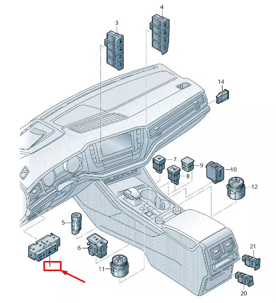 NEW VW TOUAREG CR HEADLIGHT SWITCH CONTROL UNIT 762941633WHS