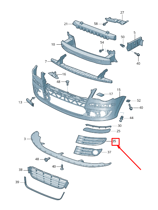 NEW VW TOURAN 1T FRONT RIGHT BUMPER VENT GRILLE 1T0853666R9B9 ORIGINAL