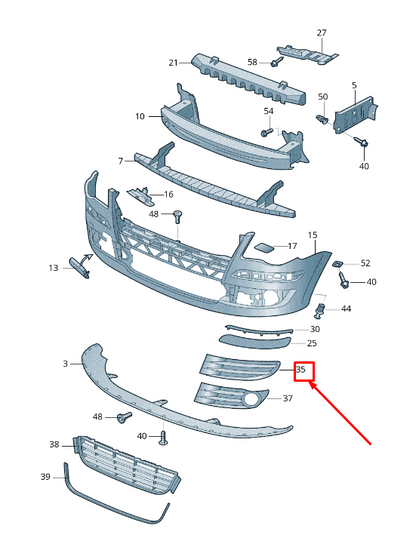 NEW VW TOURAN 1T FRONT RIGHT BUMPER VENT GRILLE 1T0853666R9B9 ORIGINAL
