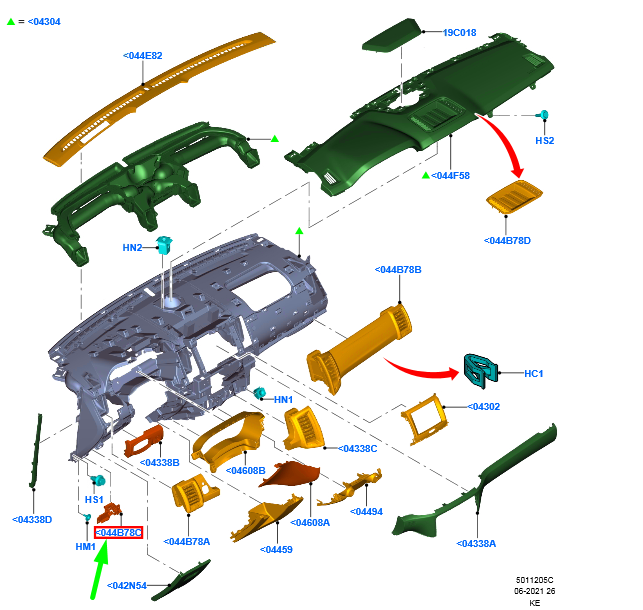new ford ranger t6 mk1 instrument left panel trim finisher lhd 2226196 original