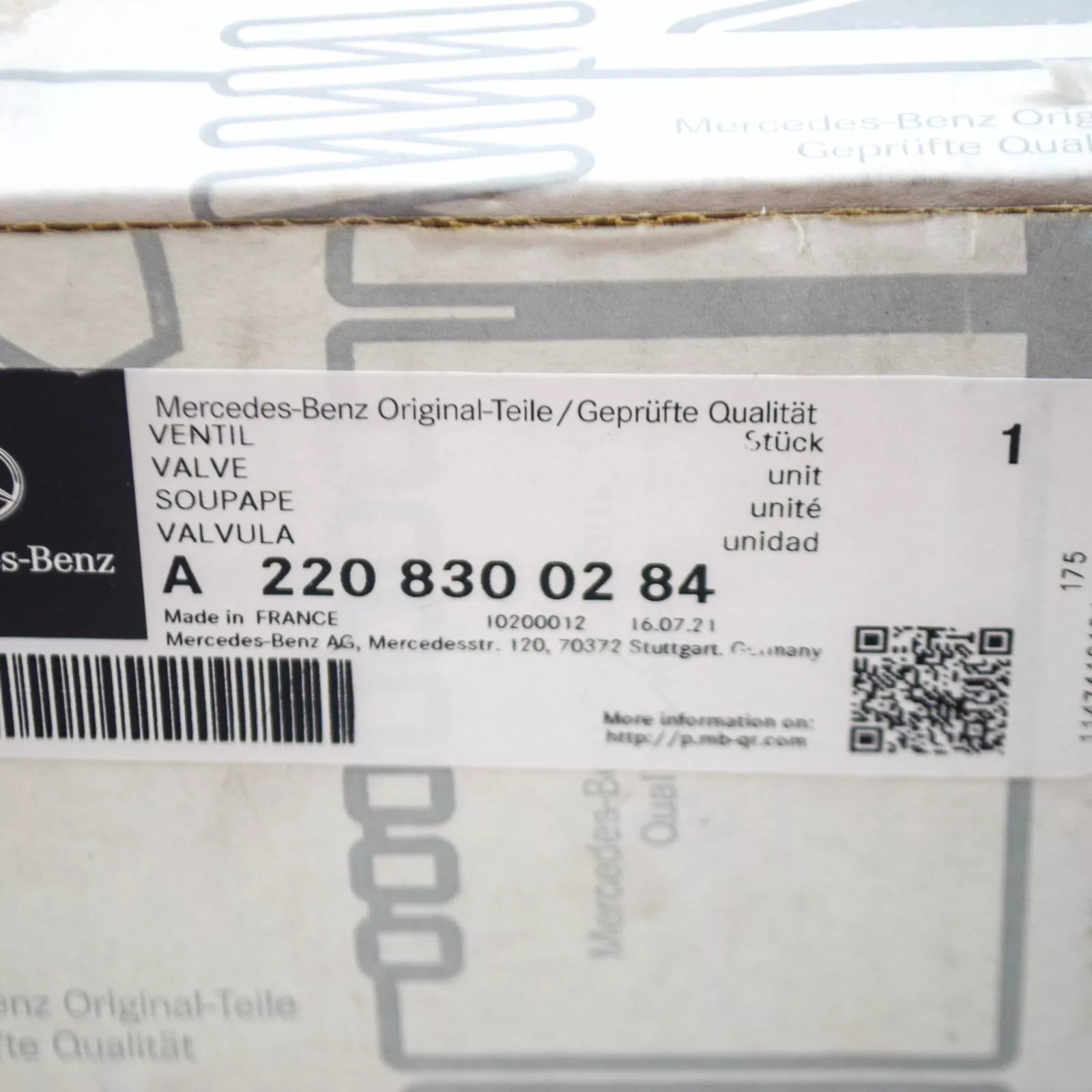 NEW MERCEDES-BENZ S W220 ELECTROMAGNETIC WATER VALVE A2208300284