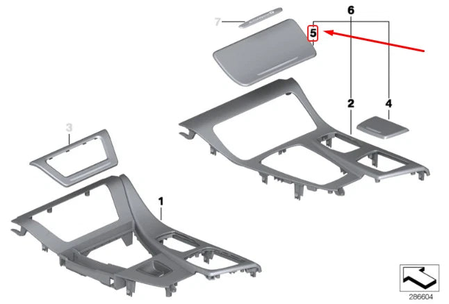 NEW BMW 5 F10 CENTRE CONSOLE CUP HOLDER TRIM LHD 51169206398 ORIGINAL