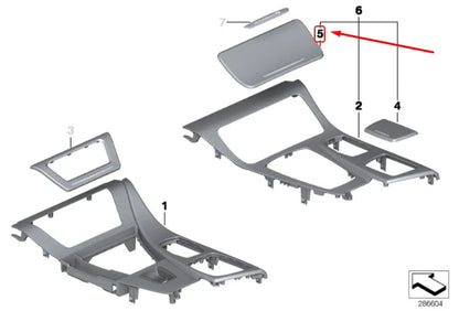 NEW BMW 5 F10 CENTRE CONSOLE CUP HOLDER TRIM LHD 51169206398 ORIGINAL
