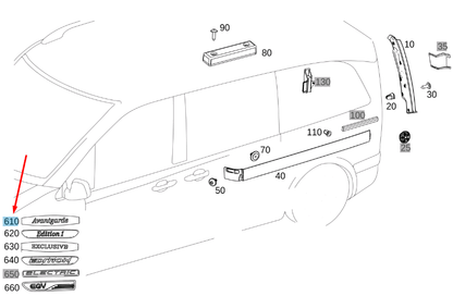 NEW MERCEDES-BENZ VITO W447 DESIGNATION PLATE AVANTGARDE A4478170100 ORIGINAL