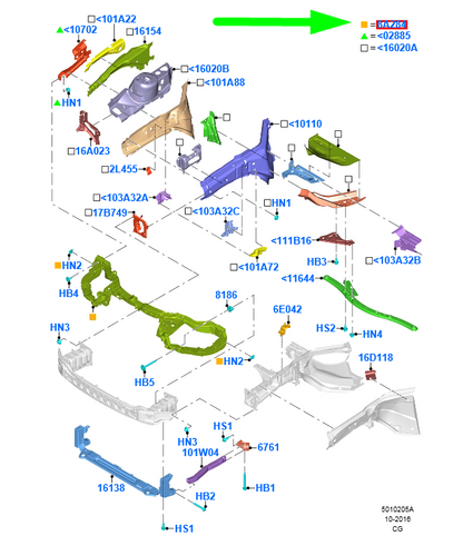 new ford c-max energi mk2 front body reinforcement cj54-8b041-ae 5267732