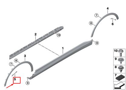 new bmw x7 g07 front right wheel arch flaring 51117494914 original