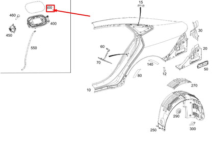 NEW MERCEDES-BENZ AMG GT X290 FUEL FILLER DOOR A2907570600 ORIGINAL