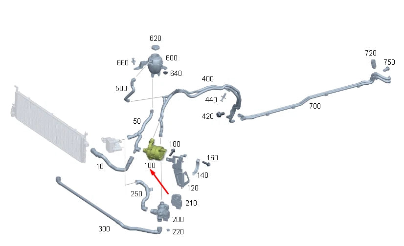 NEW MERCEDES-BENZ GLE W167 COOLANT PUMP A0005006500 ORIGINAL