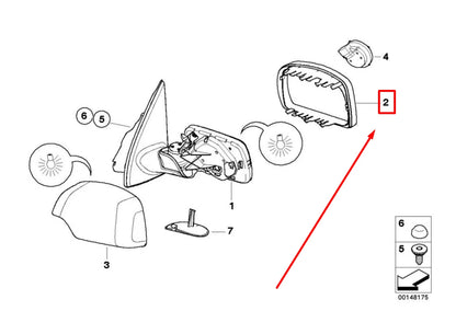NEW BMW X5 E53 FRONT LEFT MIRROR SUPPORTING RING 51167002319 7002319 ORIGINAL