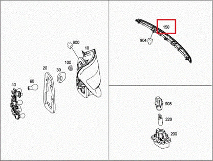 NEW MERCEDES-BENZ C S204 ADDITIONAL BRAKE LIGHT A2049062601