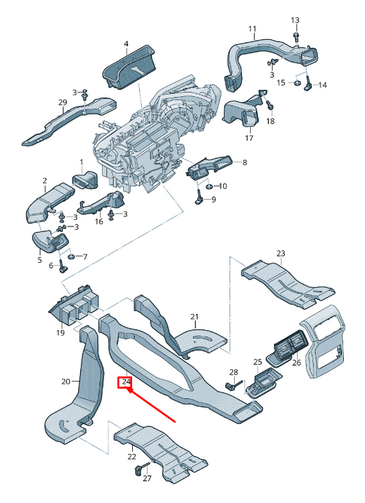 new audi q5 fy rear air guide channel 80a857039a original
