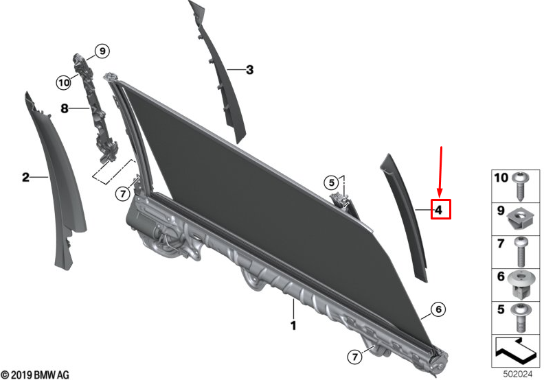 new bmw x7 g07 inner left c-pillar trim panel 51357482519 original
