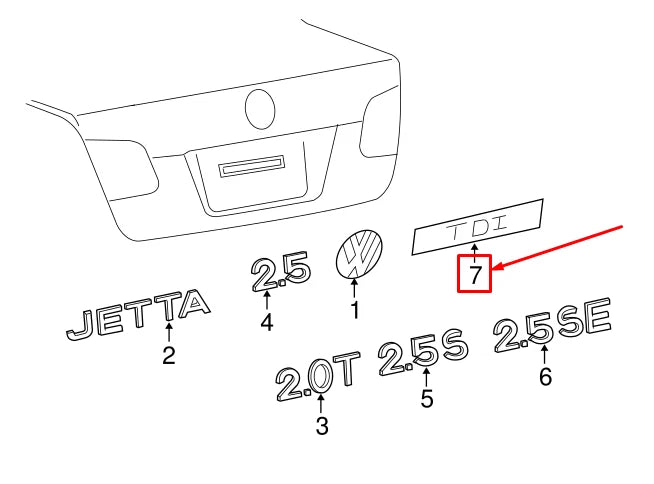 NEW VW JETTA MK6 REAR CHROME BLUE BLACK TDI INSCRIPTION 1K9853675KWWS ORIGINAL
