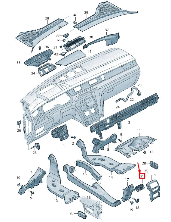 NEW VW PASSAT B8 3G CENTRE CONSOLE REAR AIR VENT 3G0819203A1QB ORIGINAL