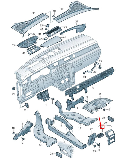 NEW VW PASSAT B8 3G CENTRE CONSOLE REAR AIR VENT 3G0819203A1QB ORIGINAL