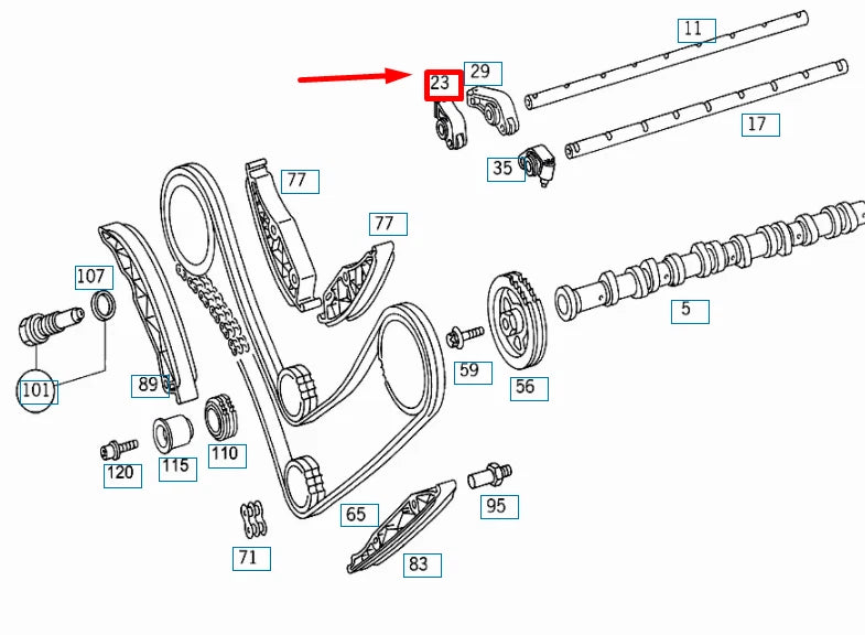 NEW MERCEDES-BENZ ML W163 INTAKE VALVE ROCKER ARM A1130501433 ORIGINAL