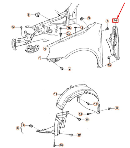 NEW VOLKSWAGEN JETTA A5 FRONT RIGHT FENDER CLOSING ELEMENT 1K5821112A ORIGINAL