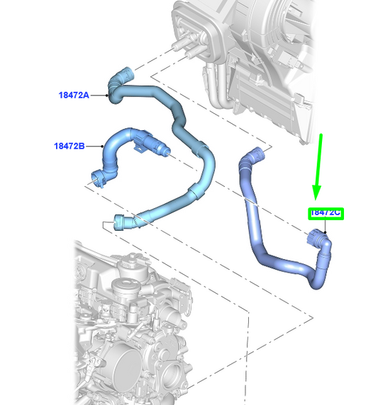 new ford kuga mk2 heater water hose rhd 2314179 original