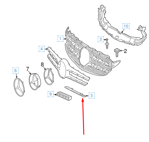NEW MERCEDES-BENZ C-CLASS W205 FRONT RIGHT GRILLE TRIM A2058880373 2016 ORIGINAL