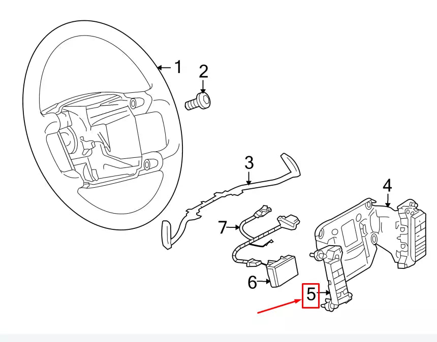 NEW VW TOUAREG 7L STEERING WHEEL LEFT CRUISE CONTROL BUTTON 7L69595373X1
