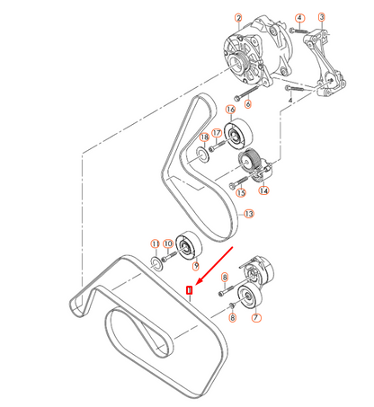 NEW VOLKSWAGEN TOUAREG 7P A/C COMPRESSOR POLY V-BELT 06E903137AE ORIGINAL