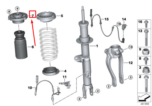 new bmw 8 g14 front additional damper guide support 6866259 31306866259 original