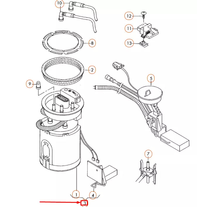NEW AUDI A4 B7 FUEL PUMP ASSEMBLY 8E0919051CQ ORIGINAL