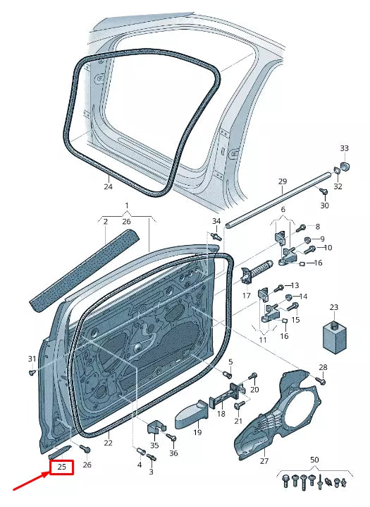 NEW AUDI A6 4A C8 FRONT RIGHT LOWER DOOR SHELL SEAL 4K0837718