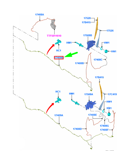 new ford transit custom mk1 rear windshield washer hose 2080397 original