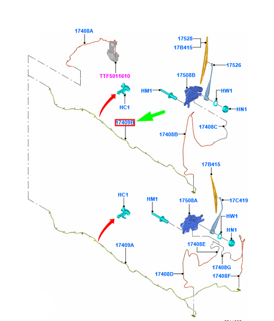 new ford transit custom mk1 rear windshield washer hose 2080397 original