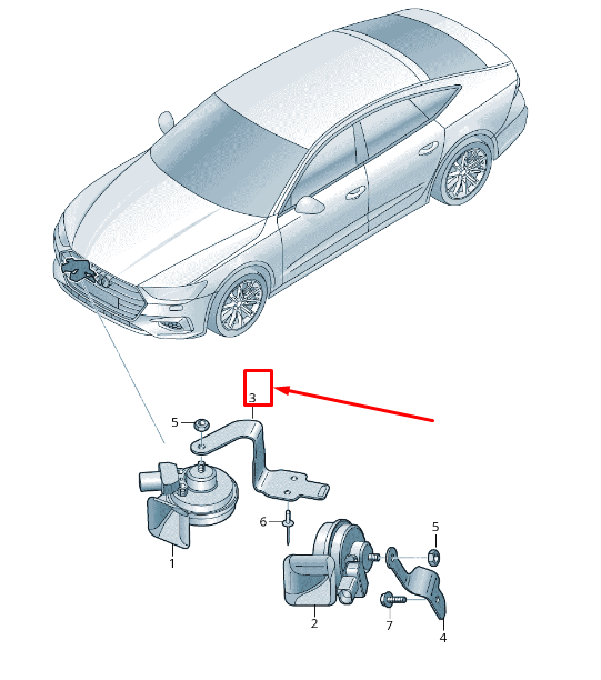 NEW AUDI A6 4A C8 RIGHT UPPER FANFARE SPRING SHACKLE 4K6951230B ORIGINAL