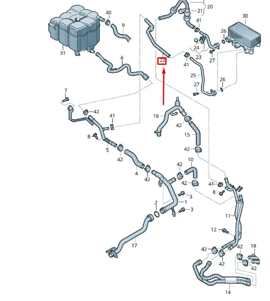NEW VW TOUAREG 7P MK2 COOLANT HOSE 7P6121157G