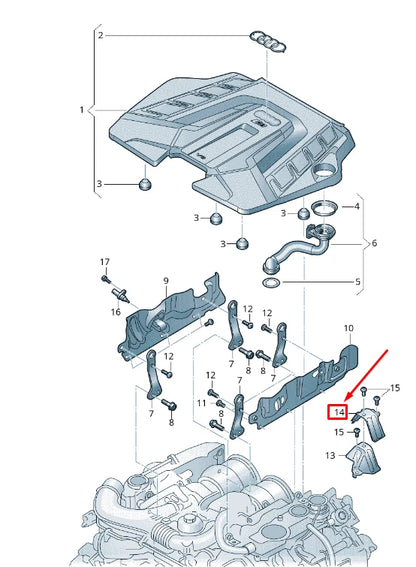 NEW AUDI Q7 4M UPPER REAR ENGINE HEAT SHIELD 0P2119229B