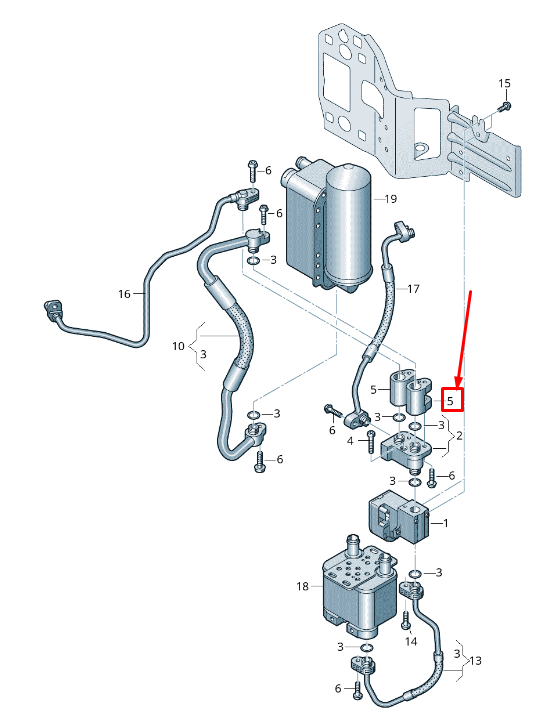 new audi q7 4m refrigerant line non-return valve 4m0816805b original